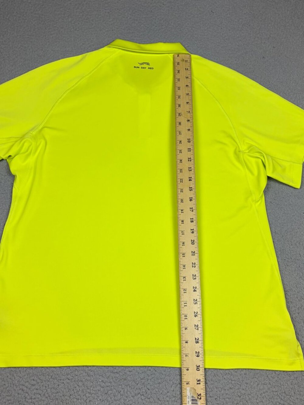 Sun Day Red Polo Mens Size 2XL Yellow Stretch Performance Golf Vibrant NO LOGOS - Picture 8 of 9